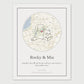 Personalized map gift featuring dog and cat illustration with custom street map background and named Rocky & Mia.