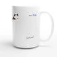 Custom pet photo mug with important date and "Love you" message printed on white ceramic, featuring a cute dog image.