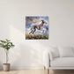 Italian Greyhound watercolor portrait on canvas with butterflies, titled "Wings of Life Series," enhancing elegant home decor.