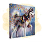 Siberian Husky watercolor canvas with butterflies, showcasing the dog's majestic spirit and enhancing home decor art.