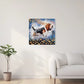 Basset Hound watercolor canvas art with butterflies from the Wings of Life Series, showcasing gentle pet bond and harmony in a modern room.