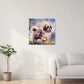 Shih Tzu Dog Watercolor Painting with Butterflies - Wings of Life Series Canvas Print for Wall Decor