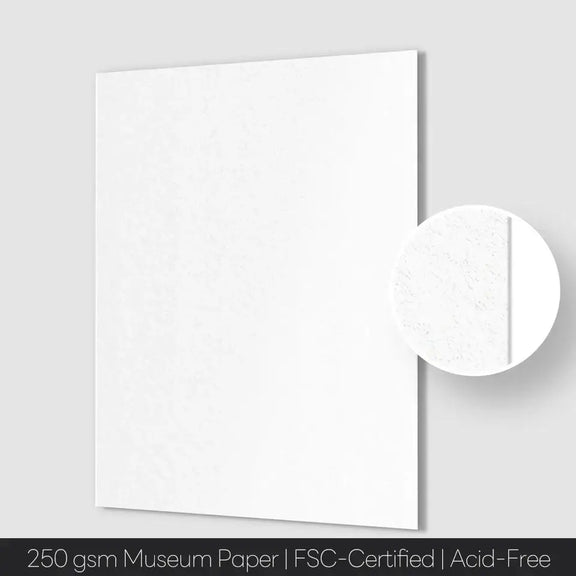 High-quality 250 gsm museum paper, FSC-certified and acid-free, ideal for art prints.