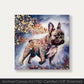 French Bulldog watercolor canvas art with butterflies, FSC-certified, from Wings of Life Series.