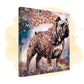 English Bulldog watercolor wall art with butterflies, vibrant home decor from Wings of Life Series, symbolizing life's flow and change.