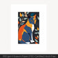 Colorful Matisse-inspired cat art print with vibrant hues and bold lines, printed on premium museum-grade paper.