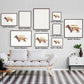 Gallery wall with 'Cheers with a Charming Dachshund' art prints in various sizes, perfect for dog lovers and whimsical decor enthusiasts.