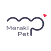 Meraki Pet logo with a stylized design and a small red heart.